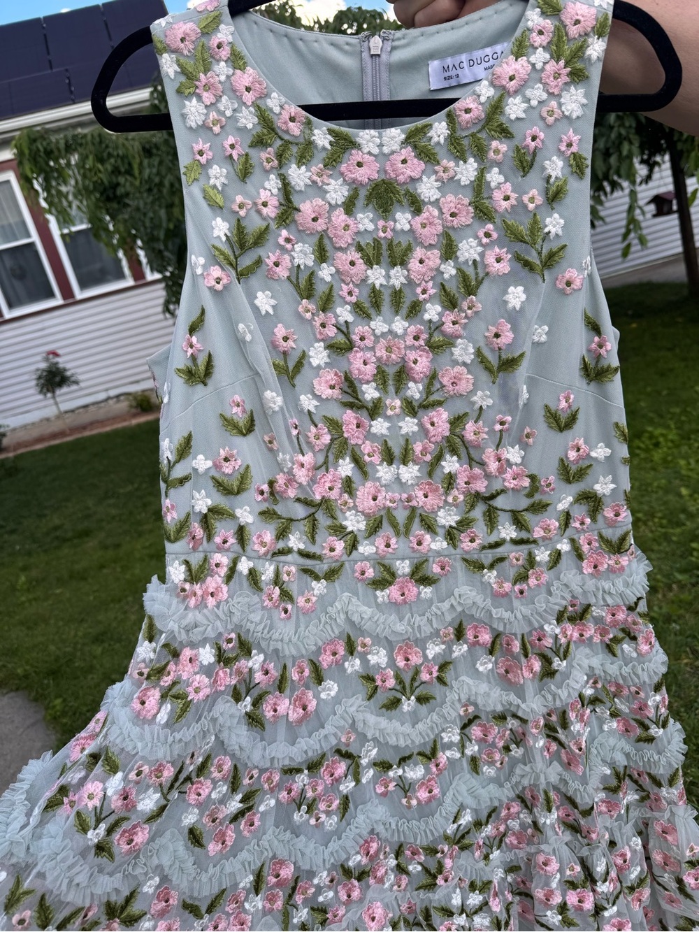 Mac Duggal Floral Embroidered Tulle Dress – Size 12 – NWT – Rare / Sample Piece - Picture 13 of 15